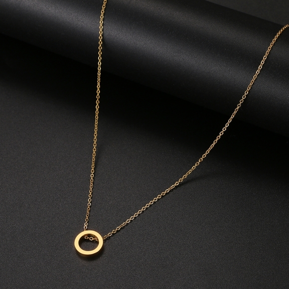 Classic Hollow Round Pendant Necklace - Picture 2 of 3